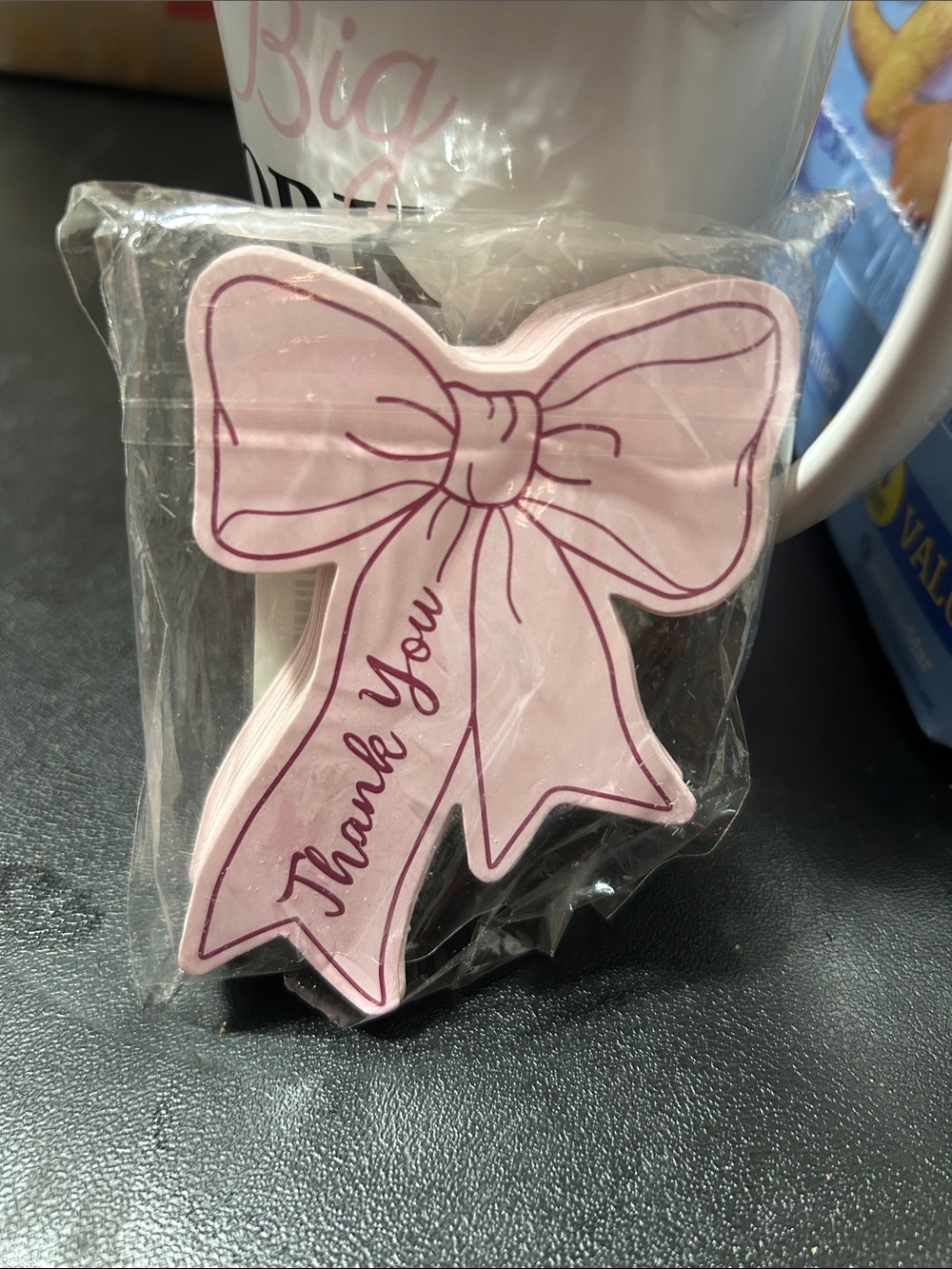 Pink Bow Shaped Thank You Cards